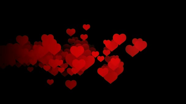 Coeurs de valentines rouges volantes 