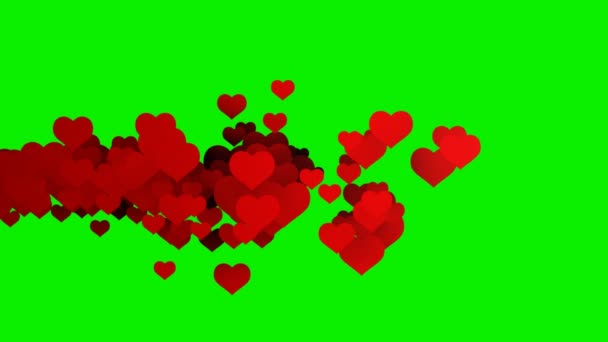 Coeurs de valentines rouges volantes 