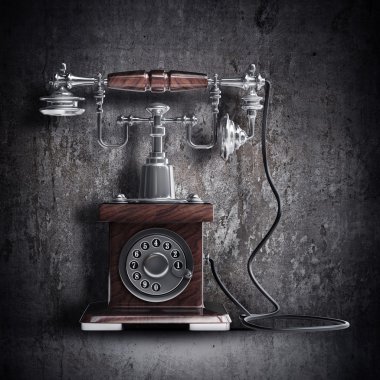 3D retro telefon