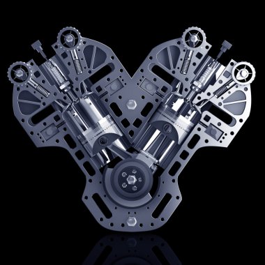V8 araba motoru. modern otomobil motoru kavramı