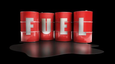 3D kırmızı yakıt varil