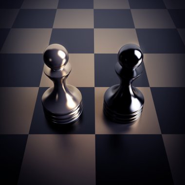 siyah vs beyaz satranç piyon