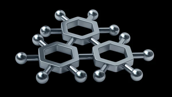 Τρισδιάστατη δομή γυαλιστερό μόρια — Φωτογραφία Αρχείου