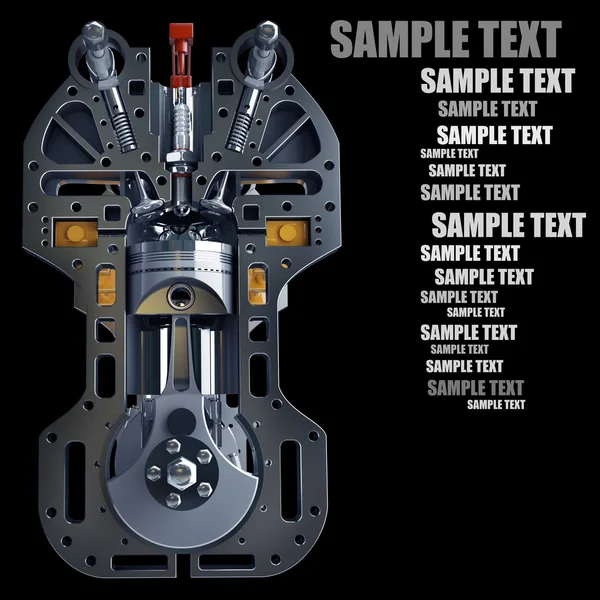 3D auto motor izolované — Stock fotografie