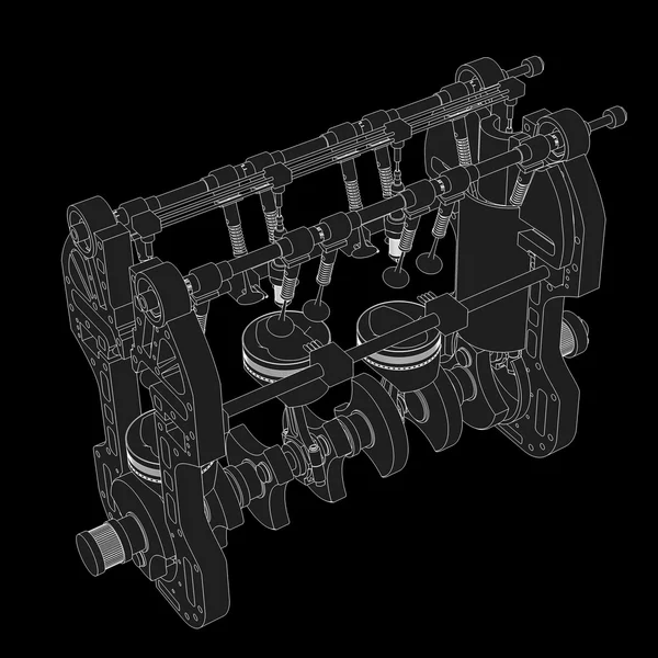 Auto motor toon izolované — Stock fotografie