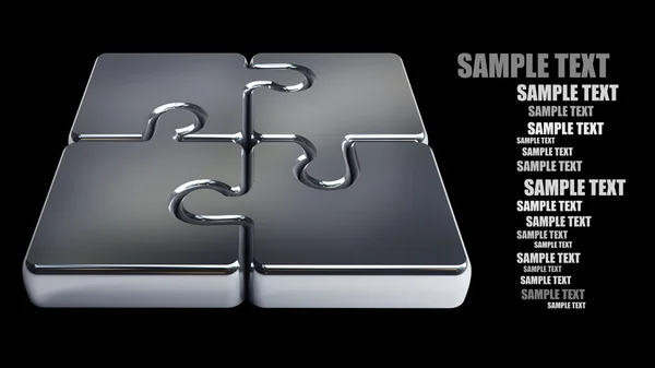 Silver puzzle icon isolated on black — Stock Photo, Image