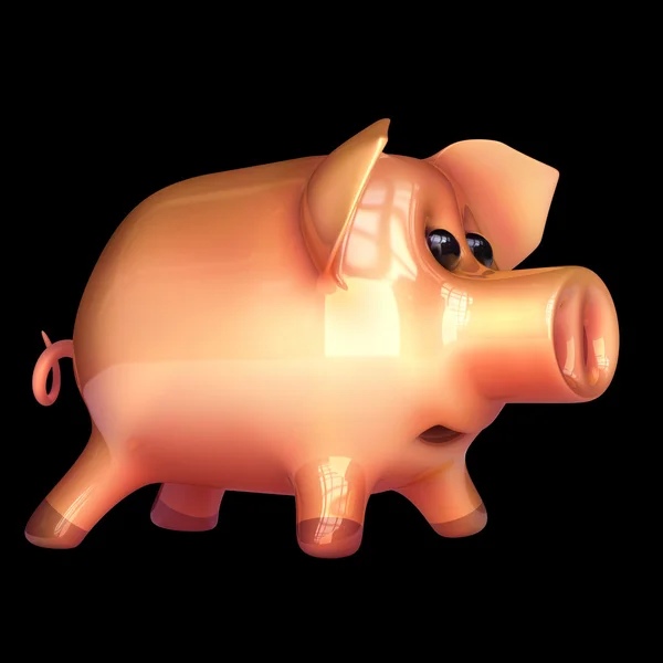 Roze piggy bank geïsoleerd — Stockfoto