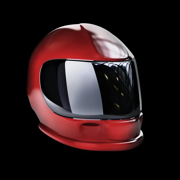 Casco moto rosso — Foto Stock