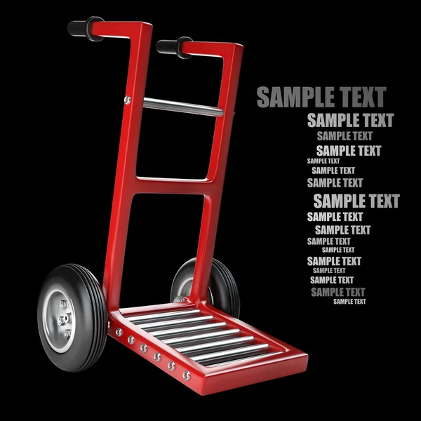 Red 3 wheelbarrow — Stock Photo, Image
