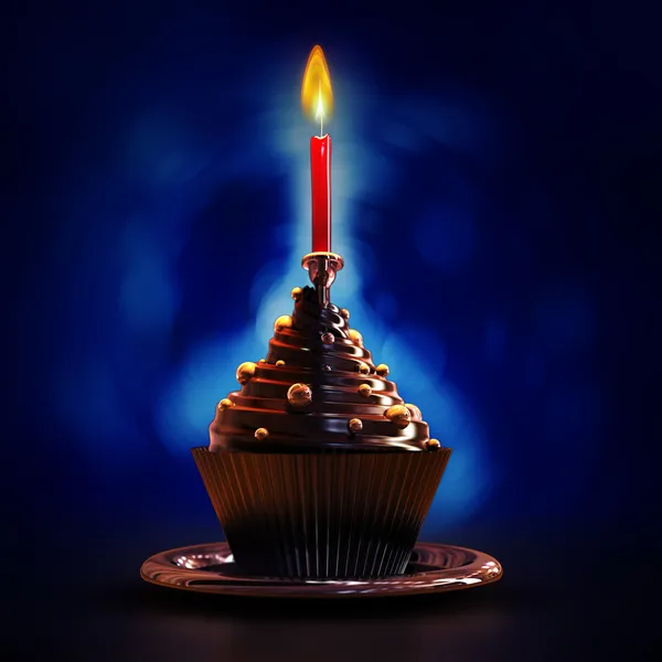 节日蛋糕与蜡烛 — 图库照片