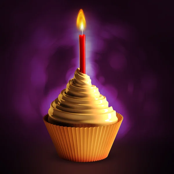 Geburtstagskuchen mit Kerze — Stockfoto