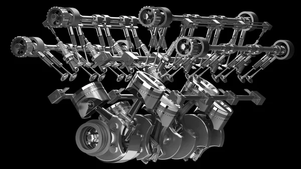 V8-Motor. Konzept des modernen Automotors — Stockfoto