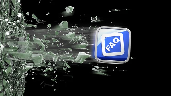 APPS icon breaks glass — Stock Photo, Image