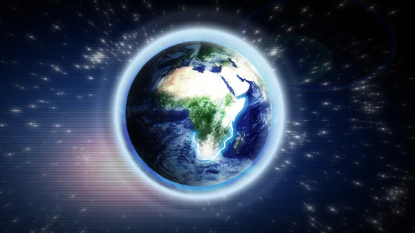 ヨーロッパとアフリカを示すスペースからの地球 — ストック写真