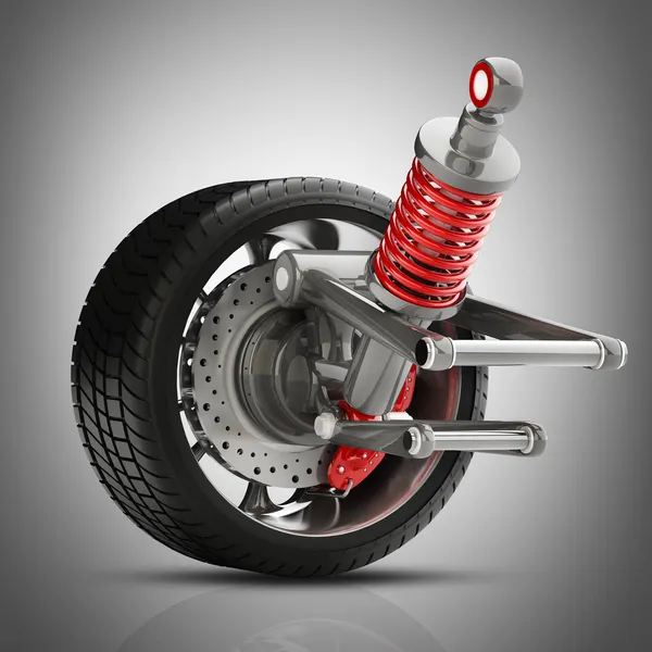 Shock absorber and brake pads — Stock Photo, Image