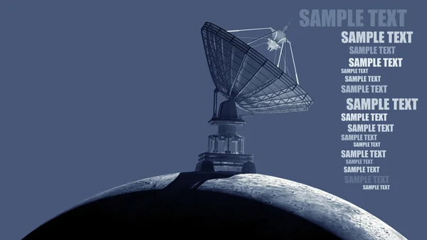 Moon with big satellite dishes antenna — Stock Photo, Image