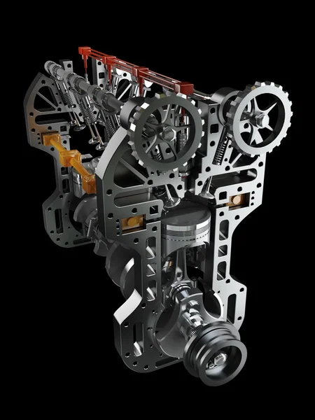 Motor de carro 3d isolado Imagens Royalty-Free