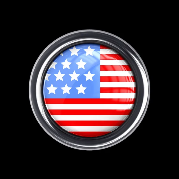 Flag button United State of America — Stock Photo, Image
