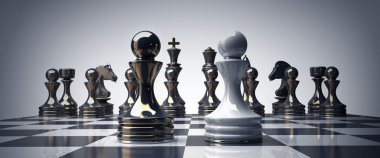 siyah-beyaz satranç piyonu arka plan