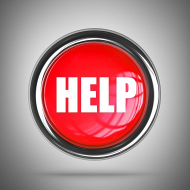 metal çerçeve içinde 3D Yardım düğmesini