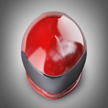 Kırmızı moto kask.