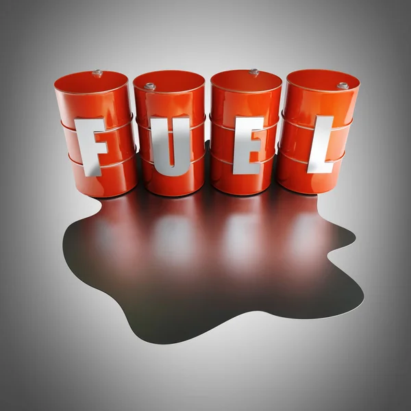 Red FUEL barrels — Stock Photo, Image