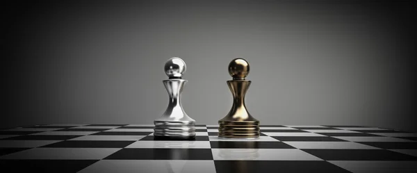 Black and white chess pawn background — Stock Photo, Image