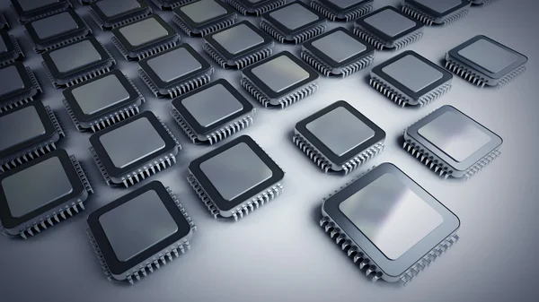 Many electronic Processor unit CPU — Stock Photo, Image