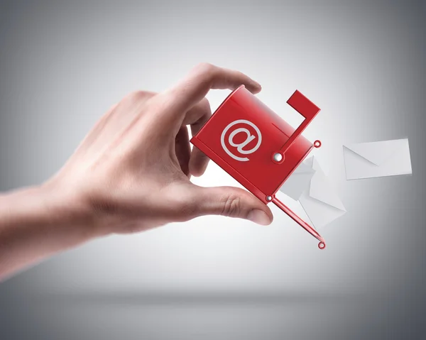 Hand holding Mailbox — Stock Photo, Image