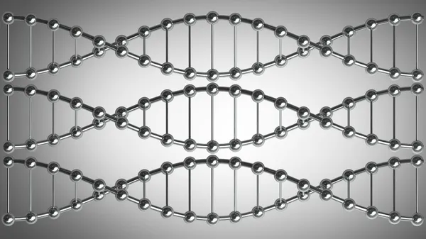 Cadeia de DNA de metal cromado — Fotografia de Stock