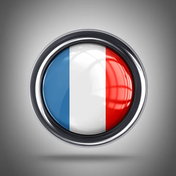 Fransa bayrağı düğmesi — Stok fotoğraf