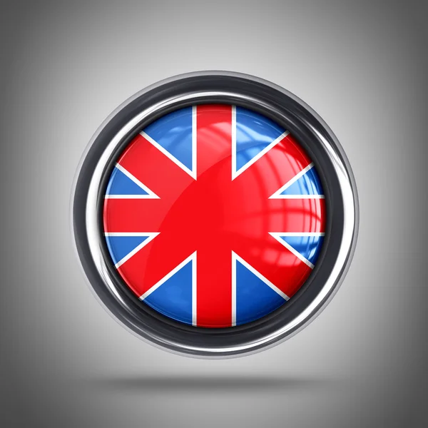 Flagga knappen Storbritannien — Stockfoto