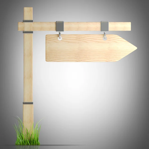Деревянная стрелка - указатель на столбце — стоковое фото