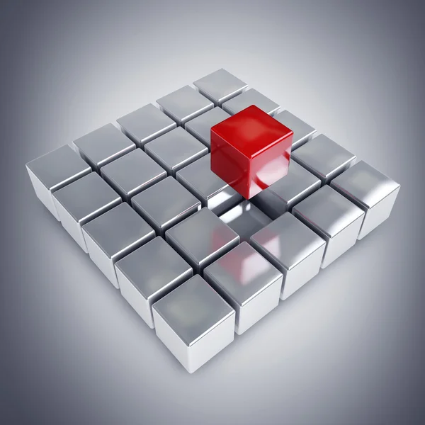 Construção de cubo com blocos — Fotografia de Stock