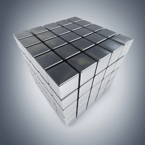 Construção de cubo com blocos — Fotografia de Stock