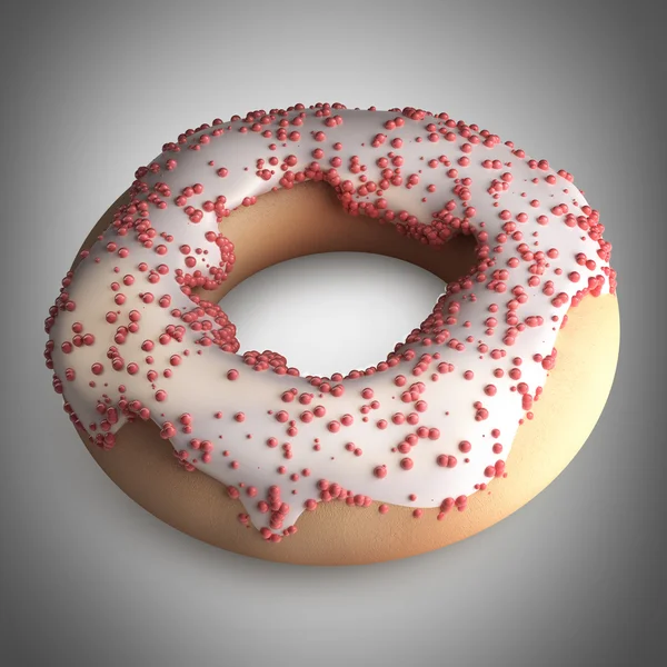 Donut mit Sahnehäubchen. — Stockfoto