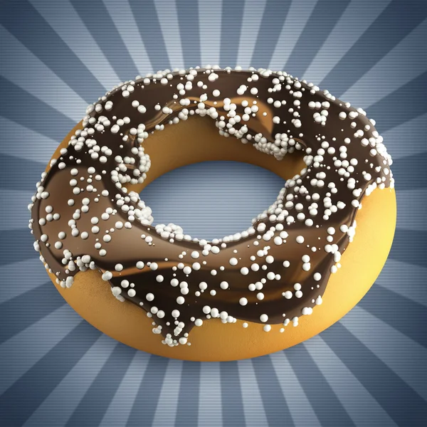 Donut mit Sahnehäubchen. — Stockfoto