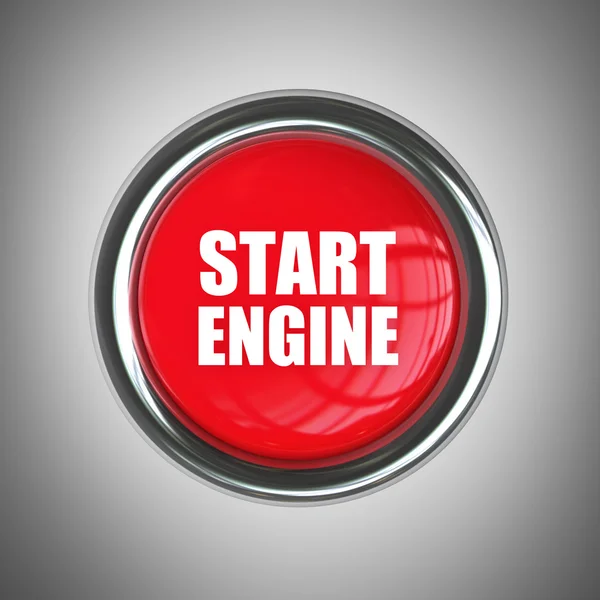 Red engine start button — Stock Photo, Image