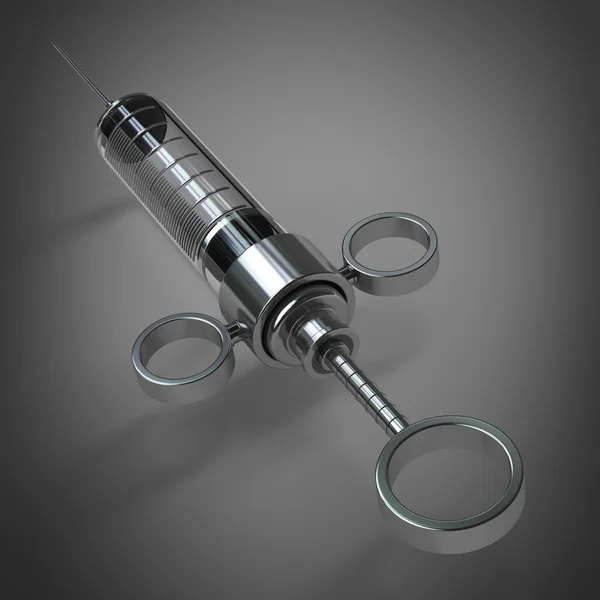 Metal glass syringe — Stock Photo, Image