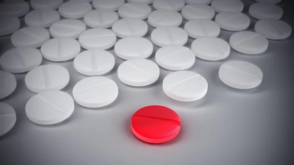 Red pill among white — Stock Photo, Image