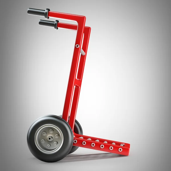 Empty red hand truck — Stock Photo, Image