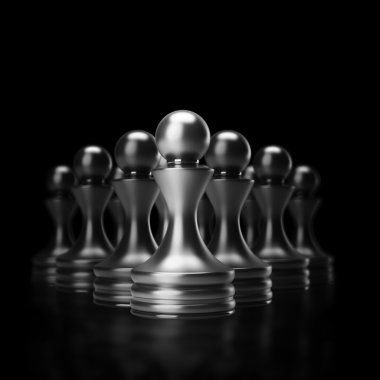 Satranç arka merkez figür-piyon