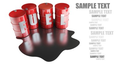 3D kırmızı yakıt varil