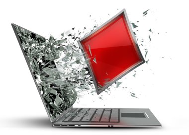 çıkış kart işareti laptop ekran monitör tarafından.
