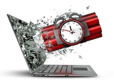 bomba ile saat timer çıkış laptop ekran monitör tarafından.