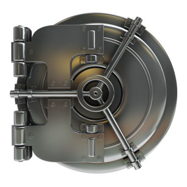 3d illustration of bank vault door clipart