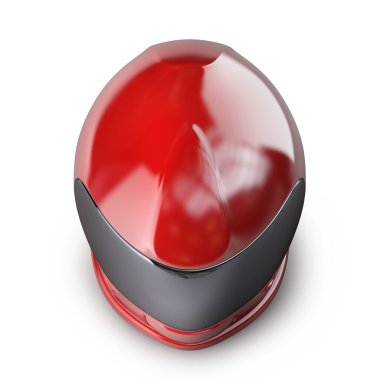 Kırmızı moto kask.