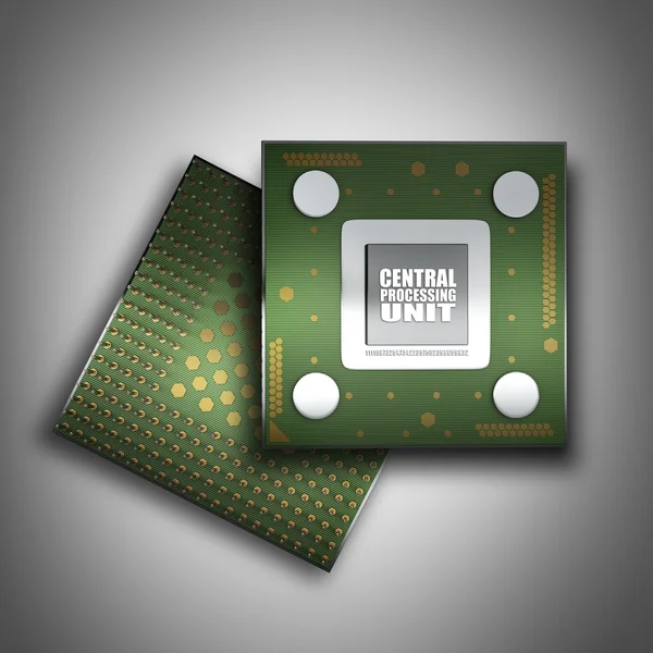 Unité processeur CPU concept 3d render — Photo