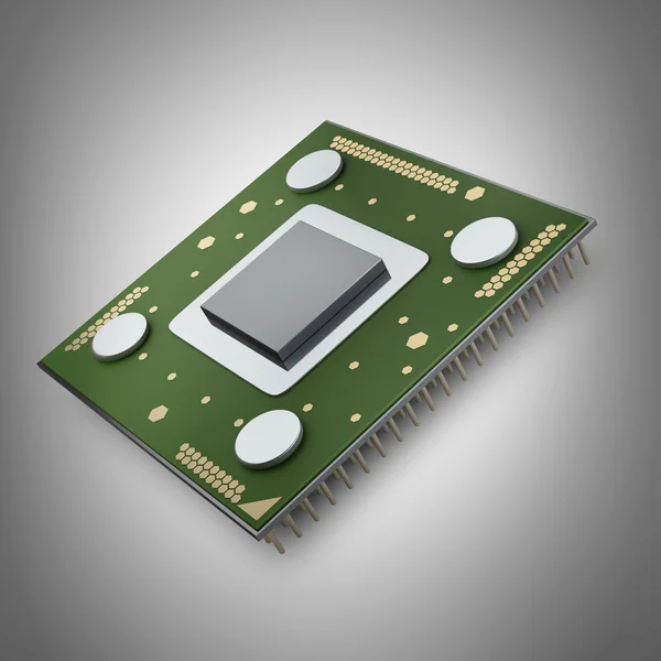 Unidad de procesador CPU concepto 3d render — Foto de Stock