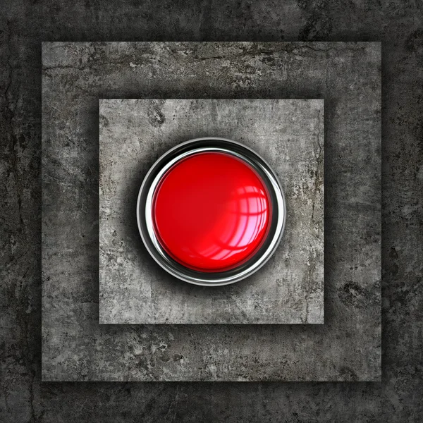 Muur textuur met rode knop — Stockfoto